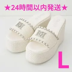 Darich♡DDロゴフラットフォームラタンサンダル♡アイボリー♡L - メルカリ