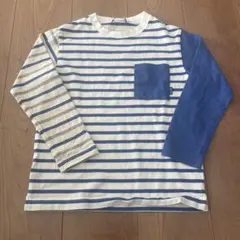 新品未使用＊SHIPS 長袖カットソー 120cm 白/青ストライプ