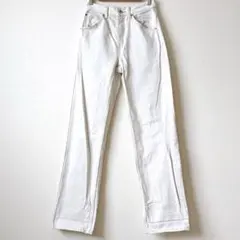 訳あり　ユニクロ　ストレートデニム　綿100% 白　小さめサイズ　22 ボトムス