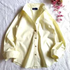 美品✨️フレッドペリー　レギュラーカラーシャツ　レモンイエロー　長袖　8　綿