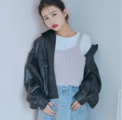 ラブトキシック 短丈合皮ジャケット ブラック 美品 150サイズ