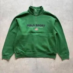 Polo SPORTS ハーフジップ　スウェット　グリーン　L