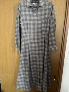 UNIQLO 長袖シャツワンピース　チェック柄