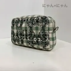 《猫の日企画》　刺繍生地ポーチ12　ジョリーフルール