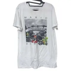 マリオカート Tシャツ クルーネック 半袖 プリント S 白 綿 普段着