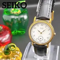 極美品 The SRAC 腕時計 新品電池 デイト スモセコ 本革メンズ 稼働 
