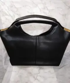 ブラック トートバッグ ショルダーストラップ付き【多用途】