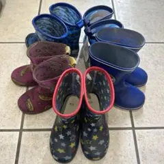 【汚れあり】16〜17cm 長靴5足セット