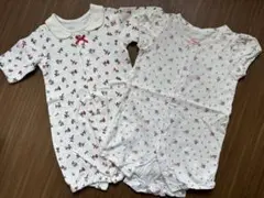 美品 花柄ロンパース・カバーオール 綿100％ 2枚セット 80-90cmのサムネイル