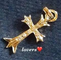 送料無料クロムゴールドスーパーCZダイヤクロス十字架チェーンネックレス手首ブレス