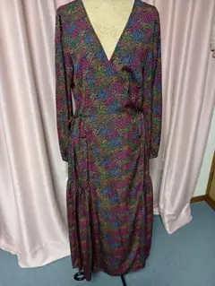 新品タグ付☆チャオパニック花柄カシュクールマキシ丈ワンピース