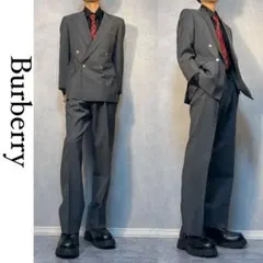 【極美品　高級デザイン】Burberry セットアップ　ダブル　金ボタン　グレー