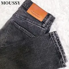 【美品】MOUSSY　マウジー　MVS スキニー 黒　ダメージ　デニム 24
