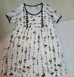 a.i.w. 花柄ホワイトワンピース Mサイズ