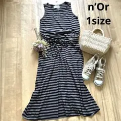 COTTON100%ノースリーブワンピース　n’Or 目立った傷汚れなしＭ〜Ｌ