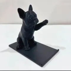 フレンチブルドッグ　スマホスタンド　置物　フィギュア　黒のサムネイル