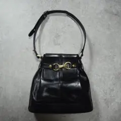 archive ヴィンテージレザーショルダーバッグ 金具 y2k ブラック