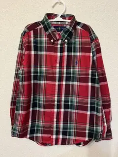 美品Ralph Lauren チェックボタンダウン長袖シャツ　130