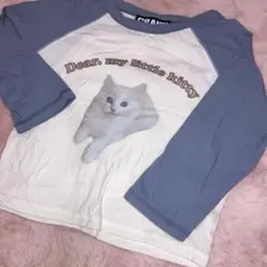 CRANK 猫プリント ラグランTシャツ ♥のサムネイル