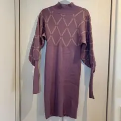 rienda ダイヤジャガードタイトKnit OP