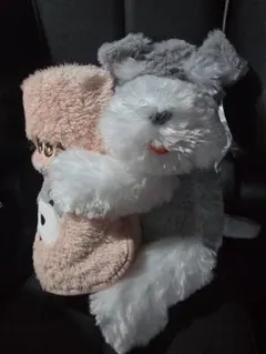 シュナとボブ ぬいぐるみブランケットピンク