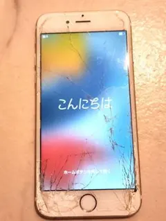 iPhone 6s ゴールド 画面割れあり - メルカリ