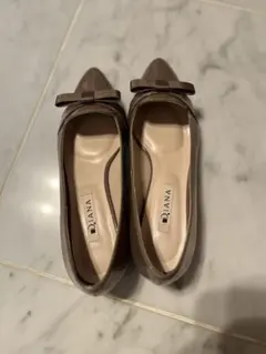 【お値下げDIANA リボン付きブラウンパンプス