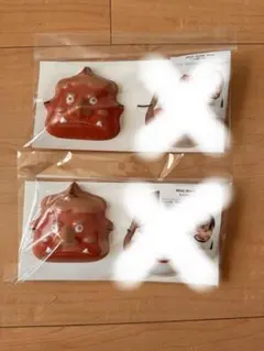 【新品未使用】赤鬼のミニお面2つ