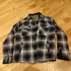 ネルシャツジャケット ブラック グレー チェック