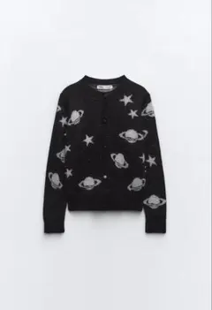 ZARA メタリックスレッドニットカーディガン　S