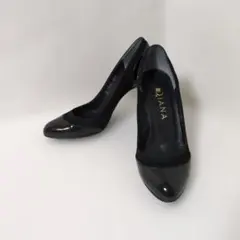DIANA ブラック ハイヒール　エナメル　スエード　22.5㎝