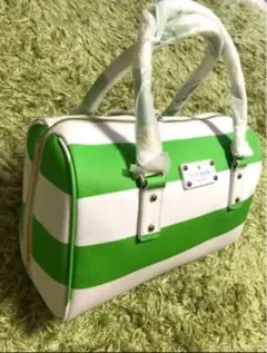 【30%OFF】kate spade 緑と白ストライプ ハンドバッグのサムネイル
