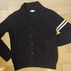 ★にくさま★THE SHOP TK ネイビー ケーブルニット カーディガン L