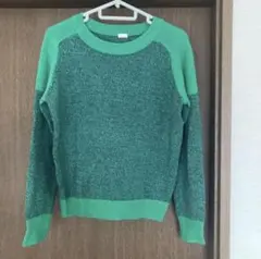 GU 長袖ニット グリーン系 キッズSサイズ