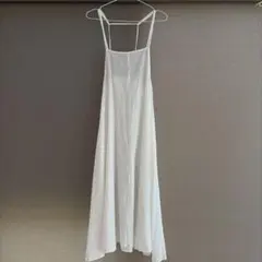 ローリーズファーム キャミワンピース 白 ロング フレア レイヤード 甘め