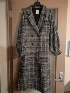 【ローズバッド】チェック柄ロングコート