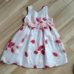 フォーマルドレス 100cm ホワイト ピンク レッド 花柄