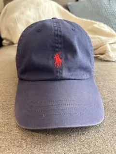 良品✨POLO RALPH LAUREN キャップ ポニー刺繍 ネイビー レッド - メルカリ