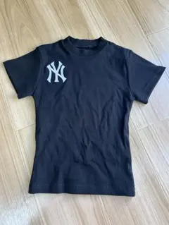 半袖リブTシャツ ブラック
