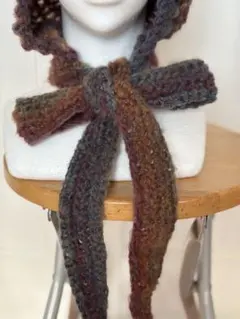 【ハンドメイド】かぎ編み　バラクラバ　ボンネット　バラボネット　ニット帽　冬