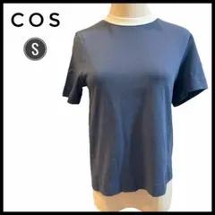 【新品】　タグ付き　COS Tシャツ S ネイビー 半袖 シンプル 綿100%のサムネイル
