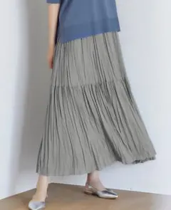【接触冷感、洗える】自由区ハンドウォッシャープリーツスカートのサムネイル