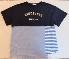 COMME CA FILLE 半袖 Tシャツ ネイビー/ストライプのサムネイル