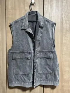 デニム ジレ グレー