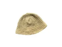 ビーニー（ハンドメイド）クロシェハット　クラッシャーハット　バケットハット　黄