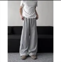 ※月末セール※スウェットパンツ　グレー　L ワイドパンツ　メンズ　ルームウェア