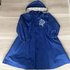 hakka kids コート 130 ネイビー 花柄刺繍