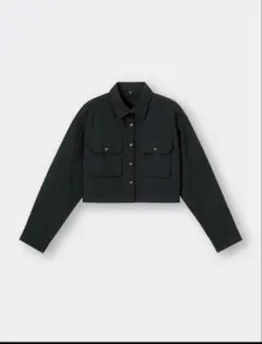 黒 クロップドシャツ Lサイズ
