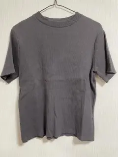 GU グレー 半袖リブTシャツ
