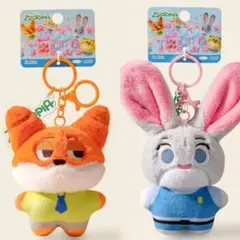 Disney❣️ズートピア2 ニック＆ジュディ ぬいぐるみキーホルダー ストラップ